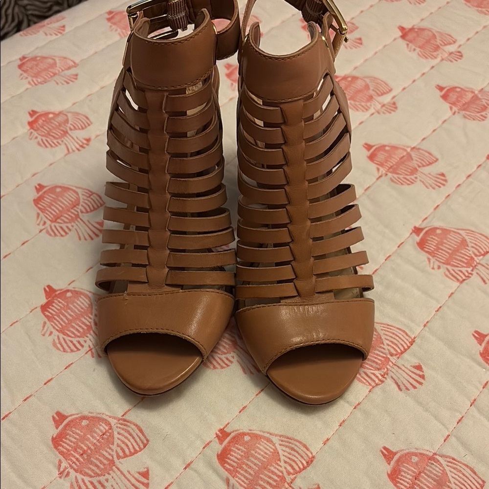 Vince Camuto Tan Strappy Heels